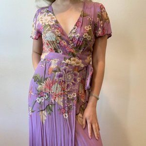 Spell Designs X Free People Blue Skies Maxi Floral Wrap Dress 🌸